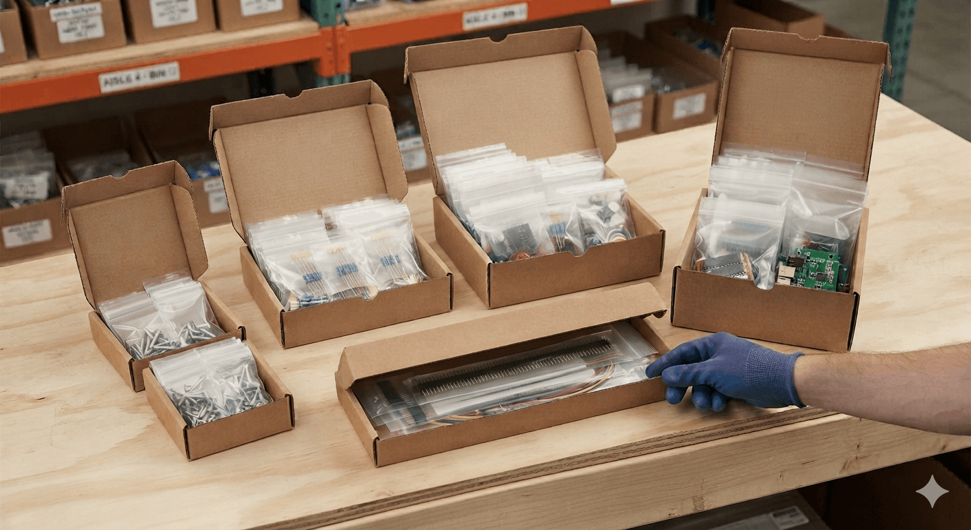 Shipping Sharp or Heavy Parts: Grip Bags and Boxes