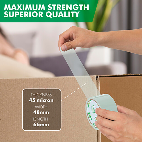 1 - Clover Packaging Ltd Clear Tape Maximum Strength Superior Quality