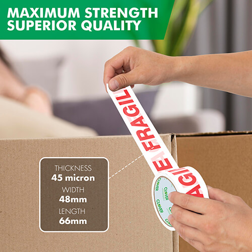 1 - Clover Packaging Ltd Fragile Tape Maximum Strength Superior Quality