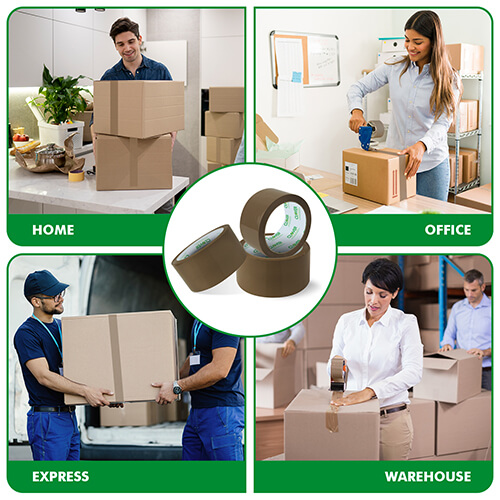 4 - Clover Packaging Ltd Brown Tape Illustration of Different Uses at Home, Office, Express and Warehouse